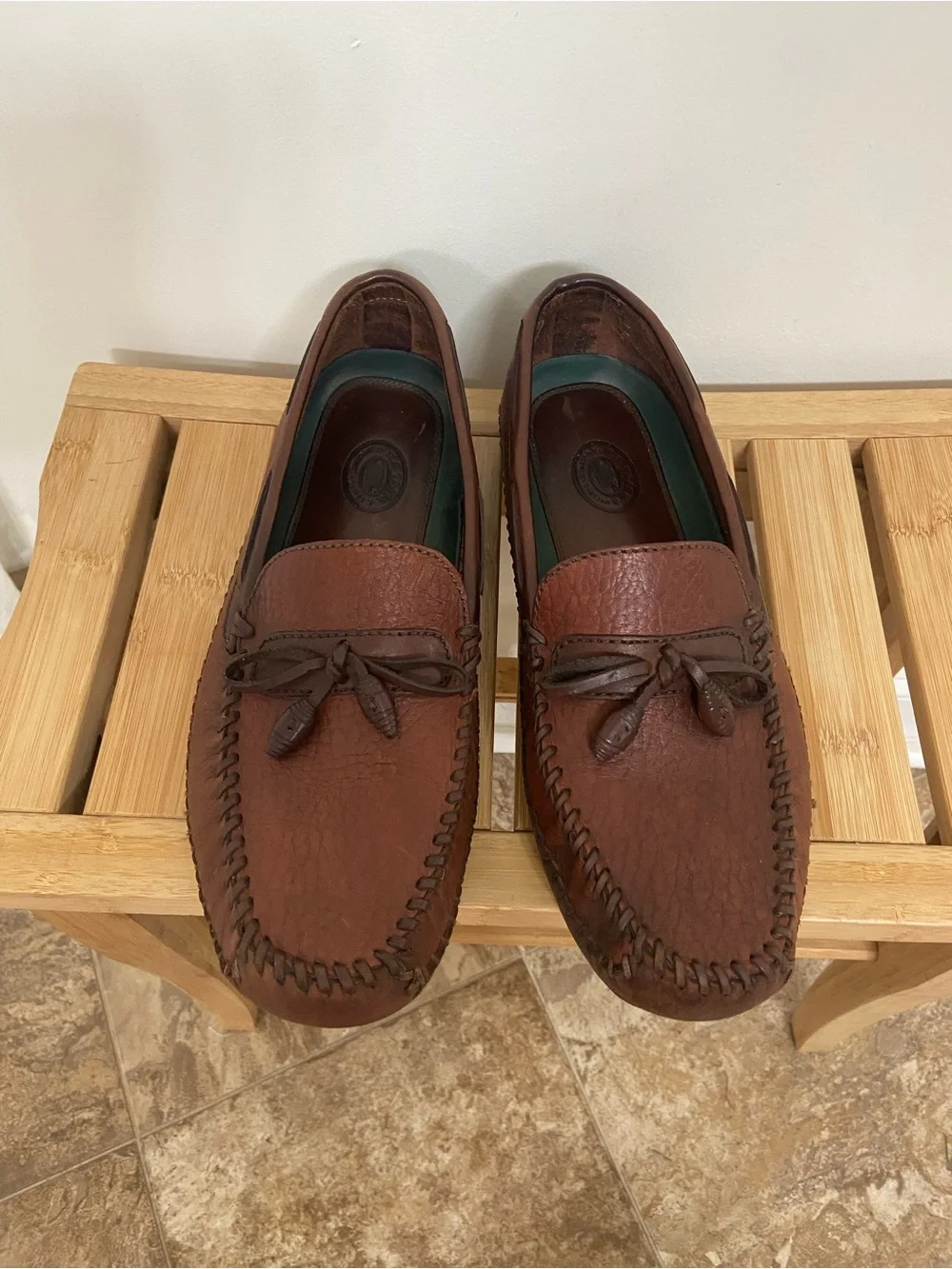 Vintage Y2K H.S. Trask Leather Driving Loafers Men’s 10M Brown Made Brazil